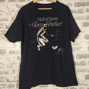 San Antonio Spurs Graphic T-Shirt Tony Parker NBA Hall of Fame Black Men's XL